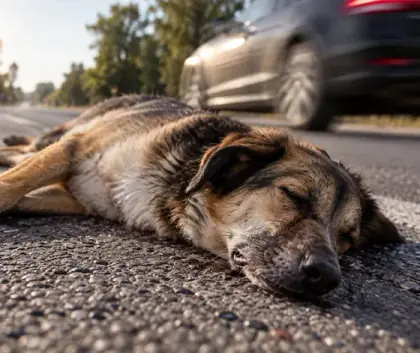 Cão em atendimento veterinário de emergência